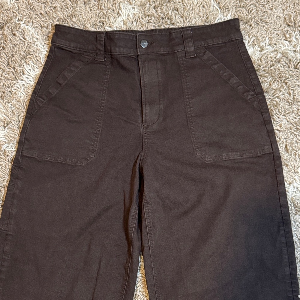 Joe’s Jeans Chloe Utility High Rise Wide Leg Jeans Coffee Bean Brown size 33 - Picture 5 of 16
